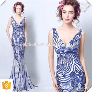 Custom Made Full Length Elegant Blue Sweet Heart Fishtail Bodycon Gown Mermaid Long Evening Dresses